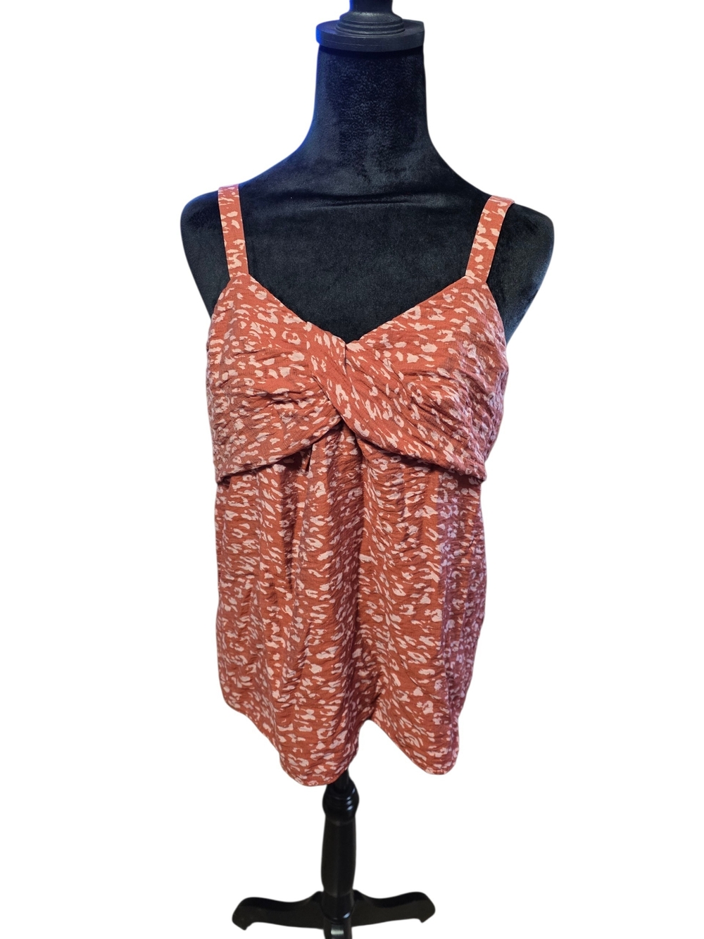 Simply Vera Vera Wang Rust Speckled Twist-Front Tank Top